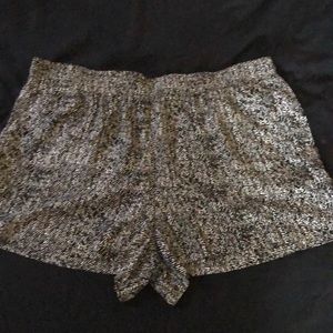 Black and white shorts